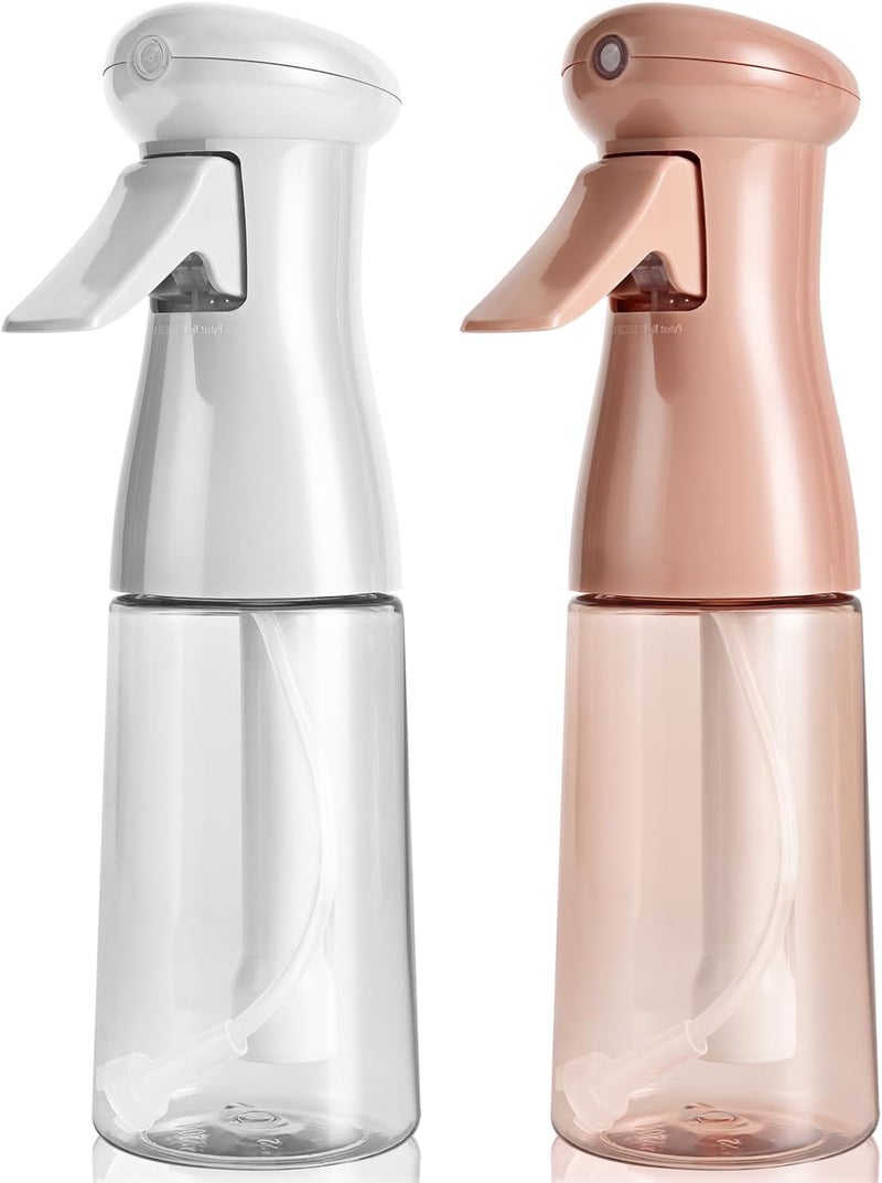 Bealee Spray Bottle For Hair, Continuous Mister Empty Spray Bottles, Ultra Fine Mist Water Sprayer for Hairstyling, Cleaning, Plants, Barbers, Salons, Essential Oil Scents - 2 Pack 6.8 OZ, White & Terracotta - Image 1